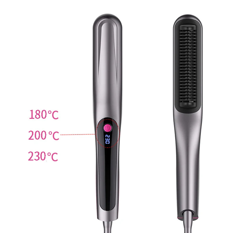 Men's Multifunctional Hair Straightening Brush Beard Styler Ceramic Hot Comb Brush for Beard Grooming And Hair Styling Tool