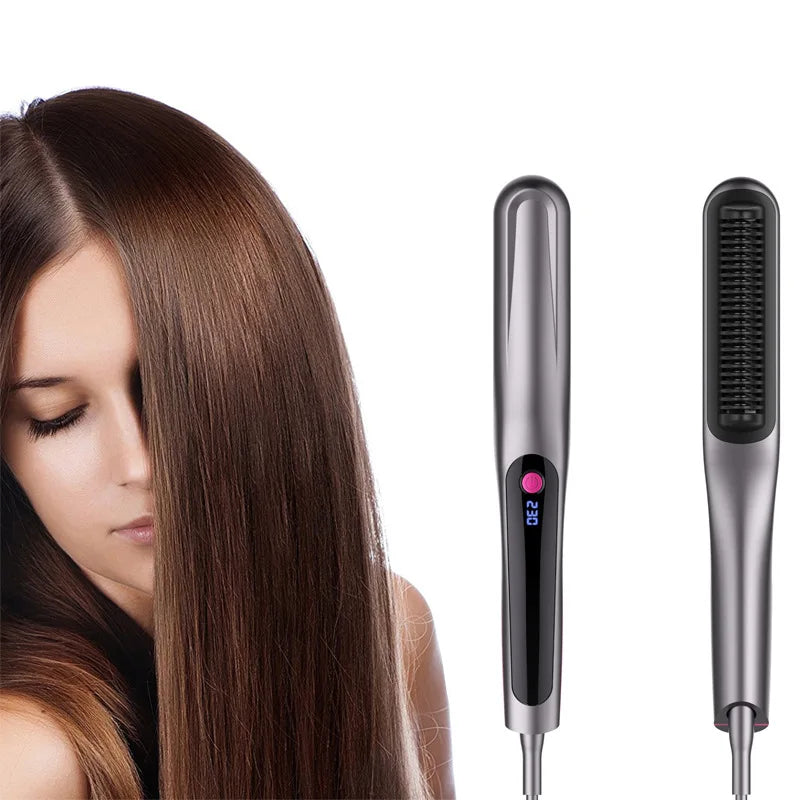 Men's Multifunctional Hair Straightening Brush Beard Styler Ceramic Hot Comb Brush for Beard Grooming And Hair Styling Tool