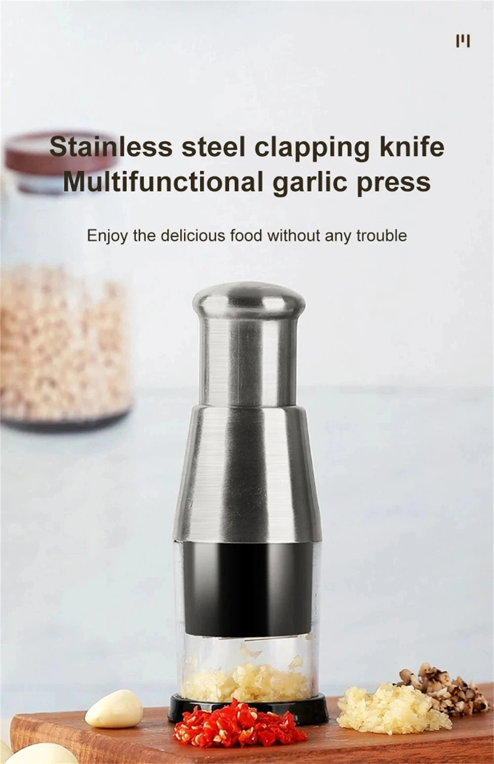 New Garlic Onion Chopper Manual Pressed Garlic Press Machine Garlic Squeezer Fruit Vegetable Chopper Kitchen Supplies