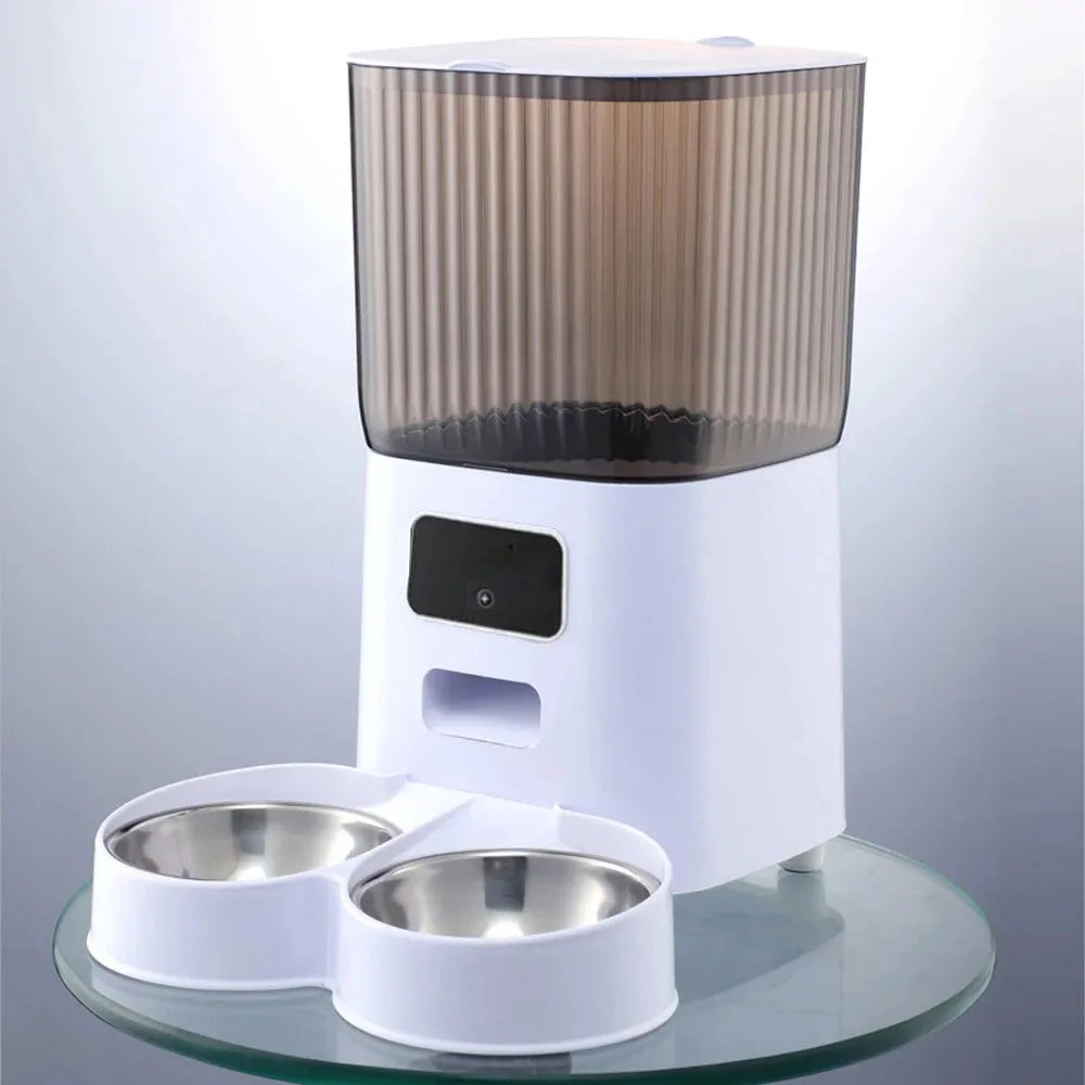 Smart Automatic Pet Feeder with Camera – 5L Double Bowl (Pro)