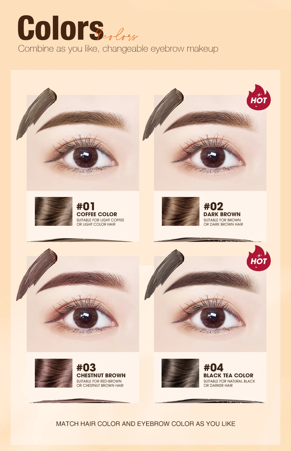 Waterproof Eyebrow Pomade & Brow Gel — 4 Colors