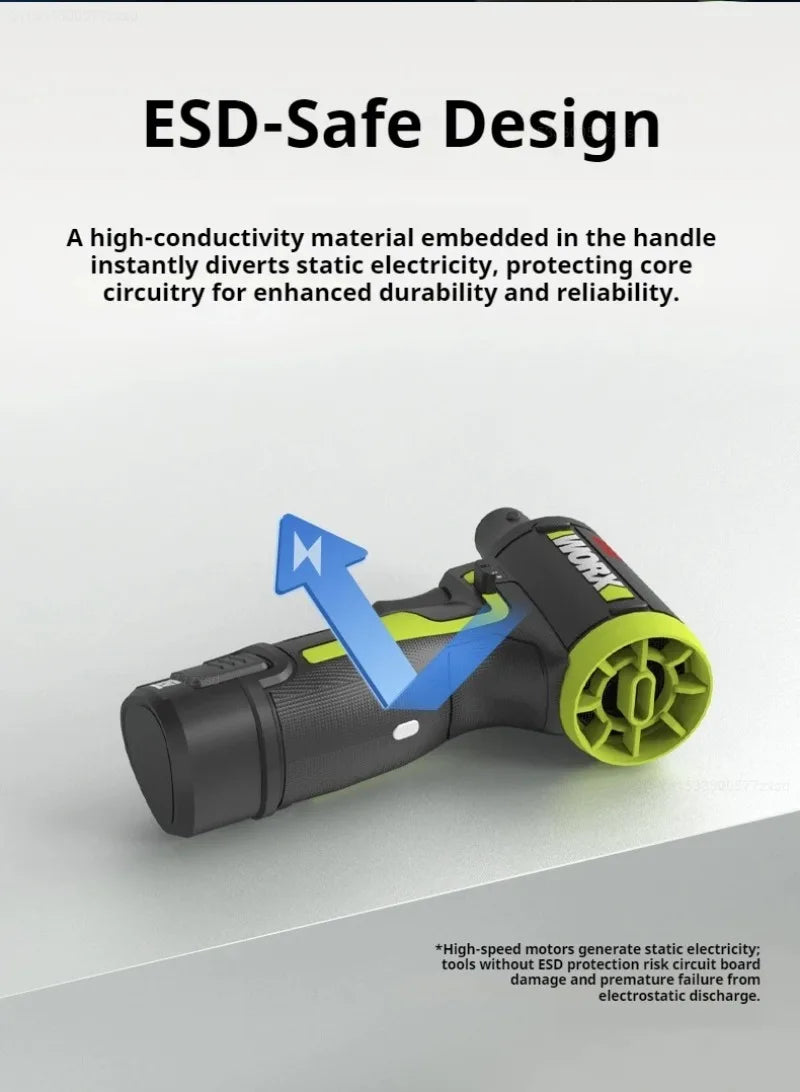 Cordless Electric Air Duster & Blower — 12V Brushless, Stepless Speed