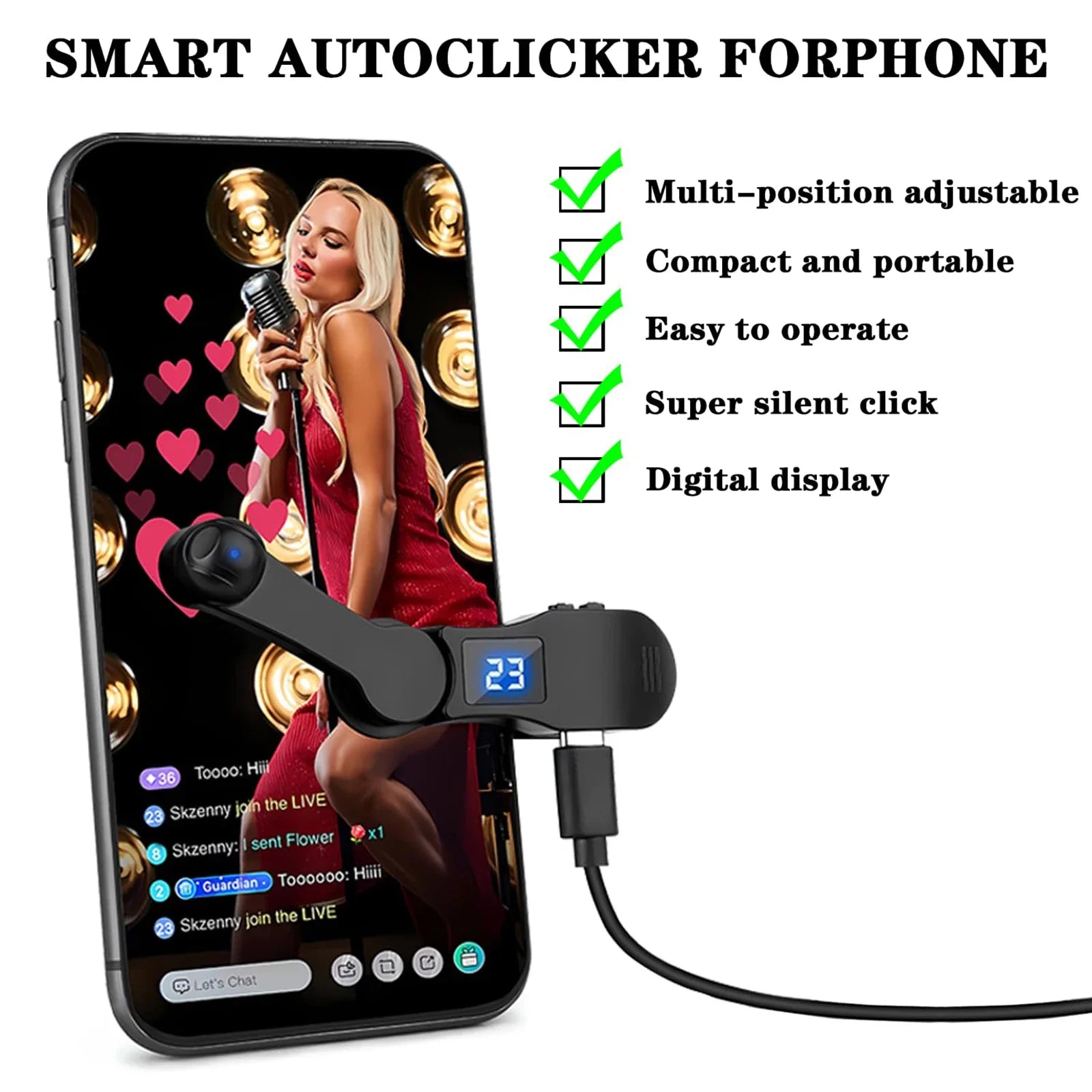 Auto Screen Clicker for Smartphones — USB Automatic Tapper for Games & Live Streaming