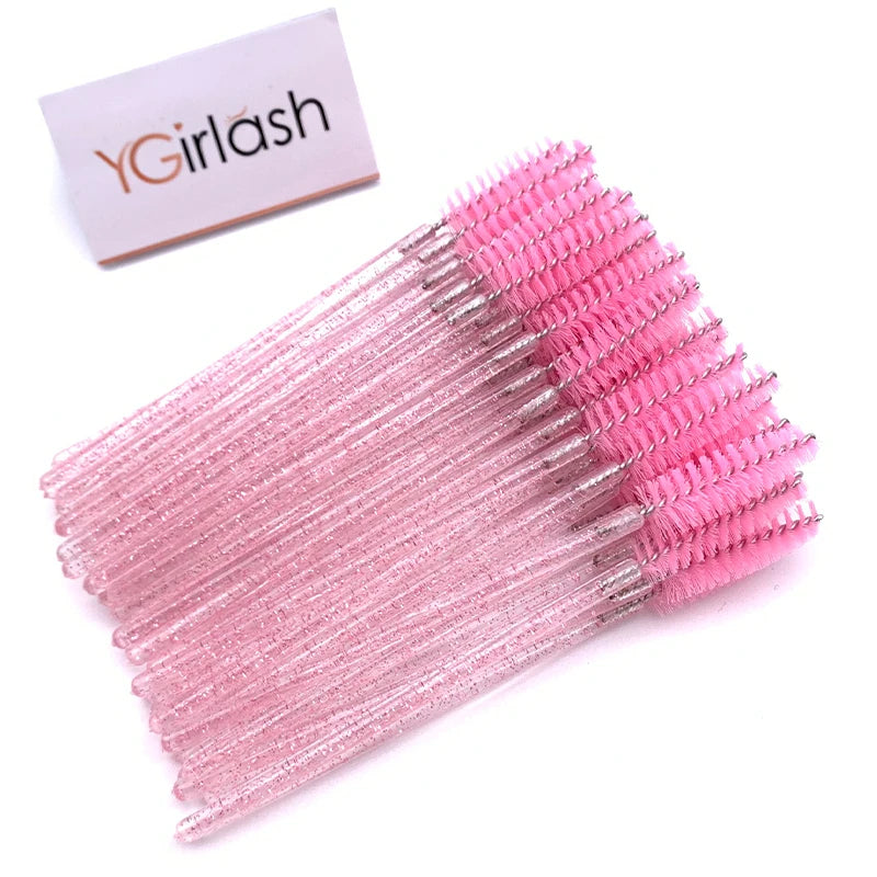 50 Pcs Crystal Diamond Mascara Wands & Spoolie Brushes