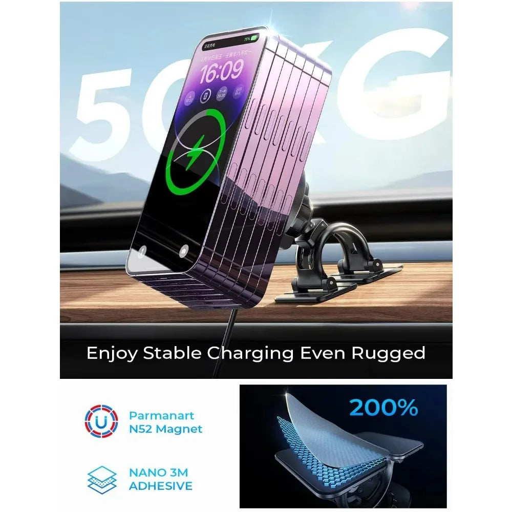 LISEN Hot Sales 15W Magnetic Car Mount Charger Charging Mount Wireless for iPhone 16 Pro Max Accessories Fits