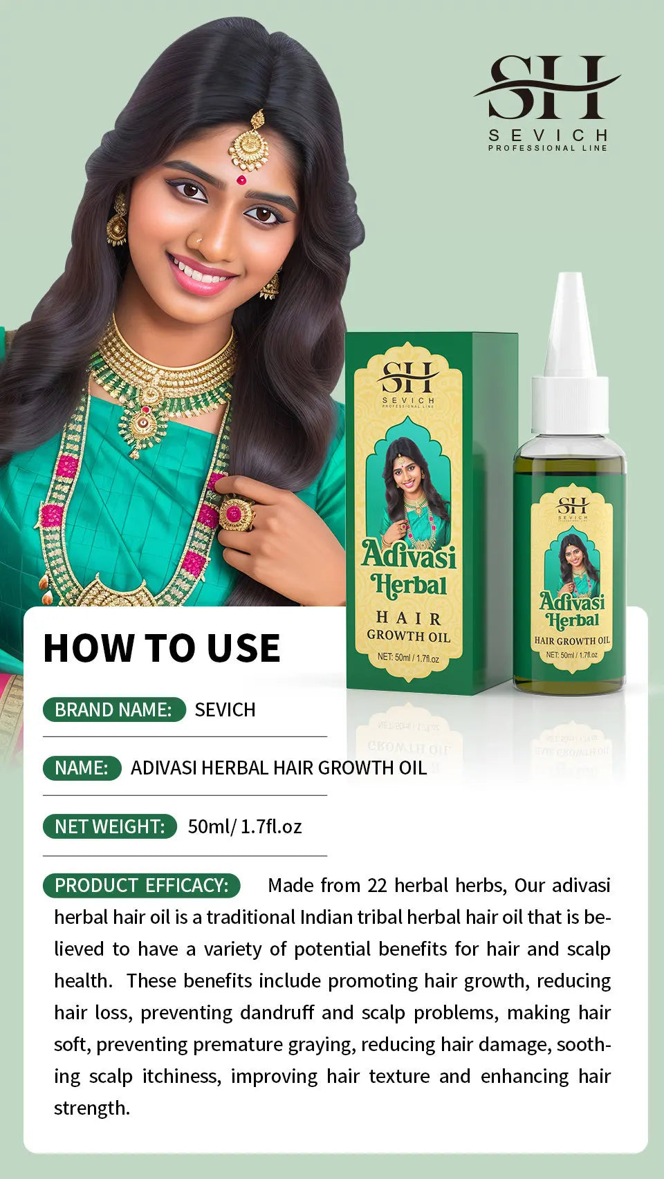 Ayurvedic Hair Growth Oil Adivasi Organic Hair Growth Serum Pure Plant Hair Growth Oil Anti Hair Loss Fast Regrowth Haircare