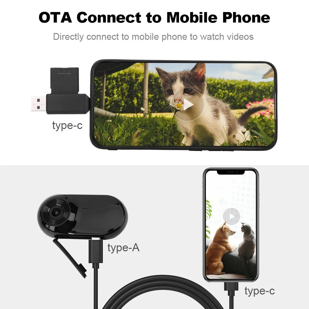 Mini Pet Collar Camera — HD 1080P, USB Rechargeable, Lightweight Clip-On