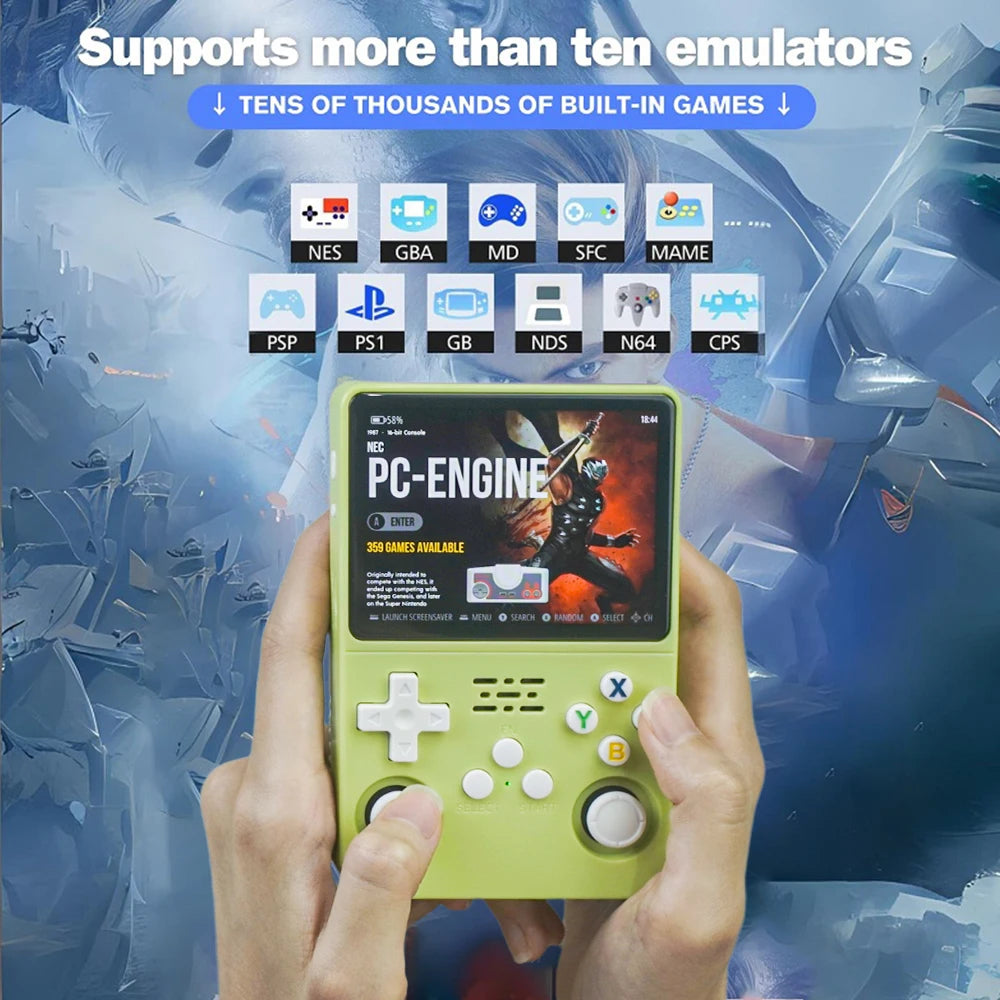 R36S Retro Handheld Game Console — 3.5" IPS Screen, 128GB, 10,000+ Classic Games