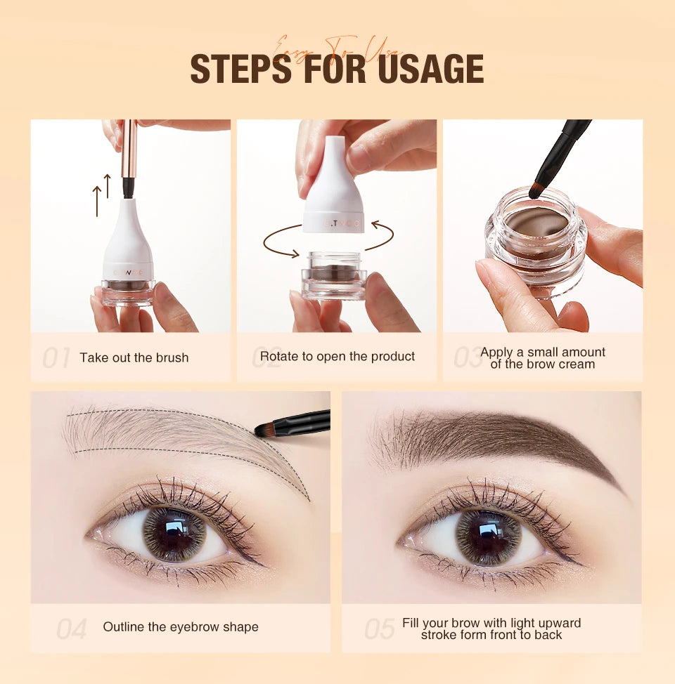 Waterproof Eyebrow Pomade & Brow Gel — 4 Colors