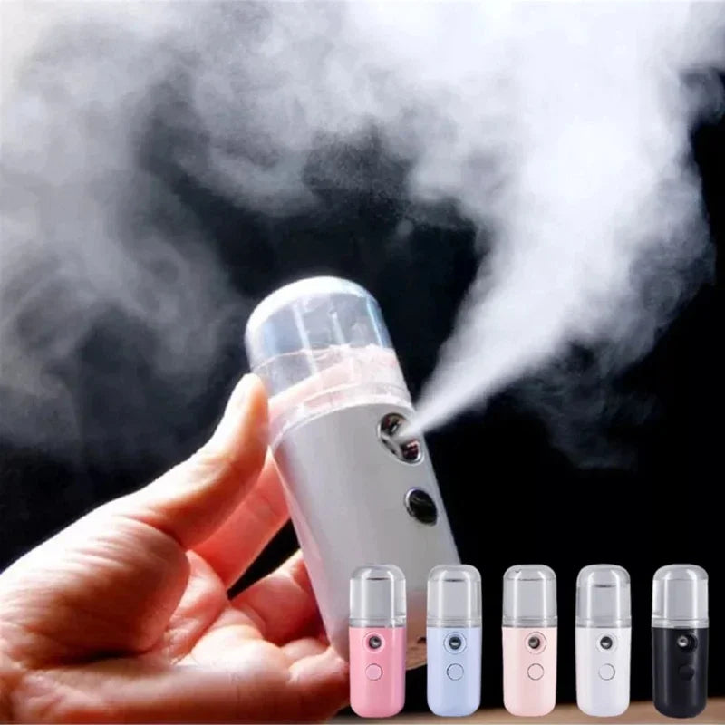 Portable Nano Mist Facial Steamer, USB Rechargeable Moisturizing Sprayer Humidifier, Deep Hydration Skin Care for Home Travel
