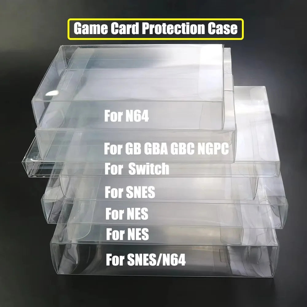 Clear Game Cartridge Protector Case — Fits N64, SNES, NES, GB, GBA, GBC & Switch