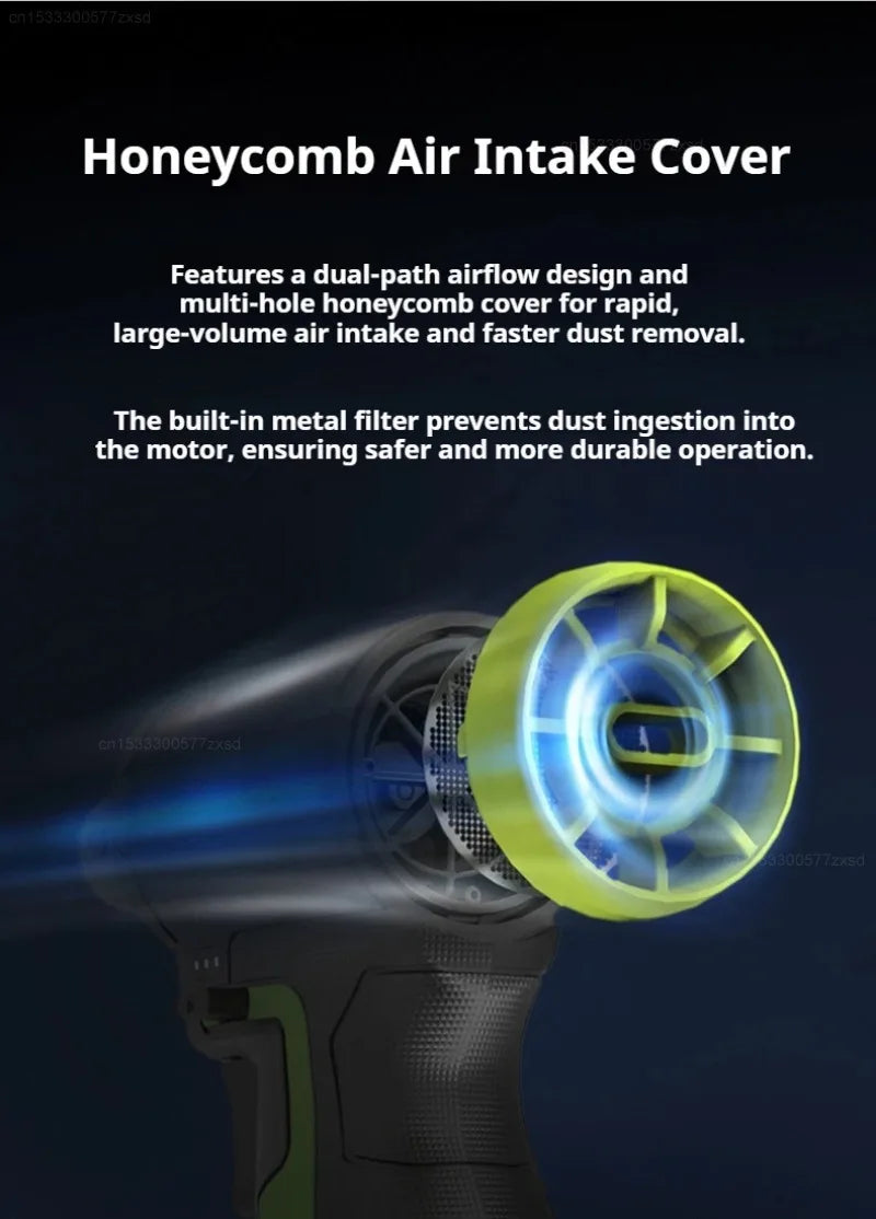 Cordless Electric Air Duster & Blower — 12V Brushless, Stepless Speed