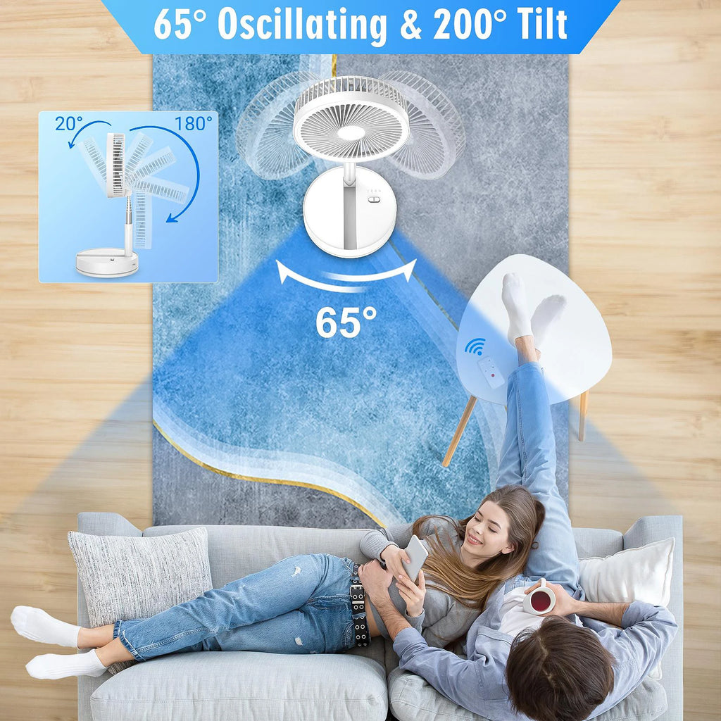 Folding Portable Fan — USB Rechargeable, Remote Control