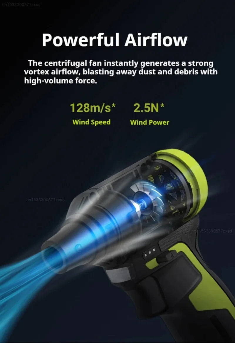 Cordless Electric Air Duster & Blower — 12V Brushless, Stepless Speed