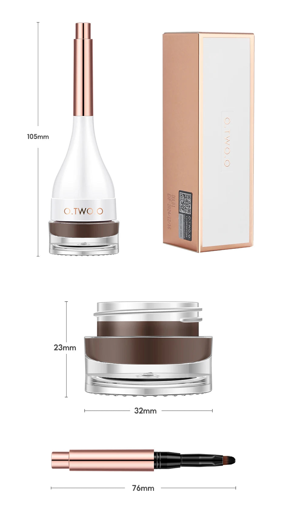 Waterproof Eyebrow Pomade & Brow Gel — 4 Colors
