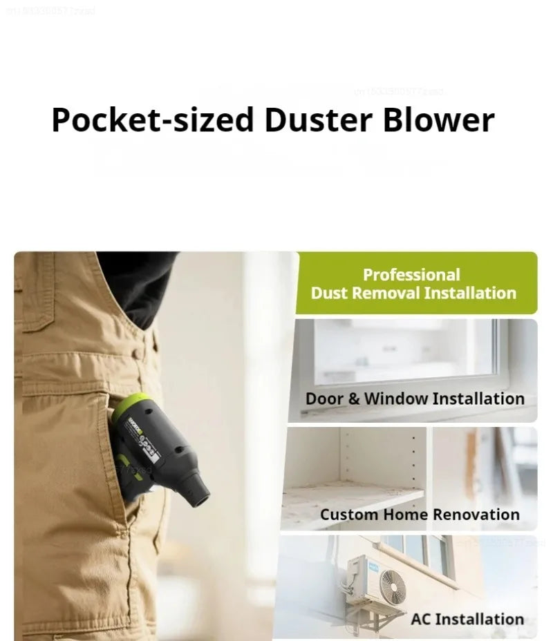 Cordless Electric Air Duster & Blower — 12V Brushless, Stepless Speed