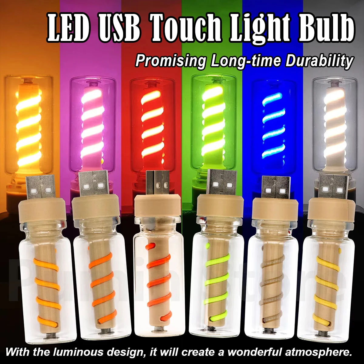 Dimming Usb Touch Control Led Night Light Filament Incandescent Decorative 5V Cold Warm Lighting Camping Mini Portable Bulb Lamp