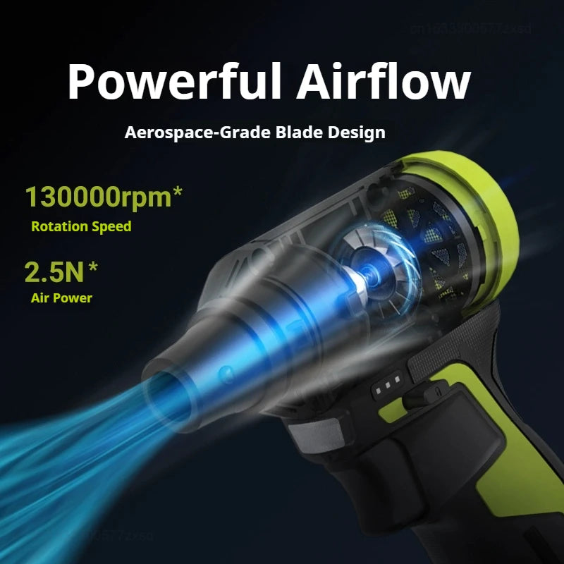 Cordless Electric Air Duster & Blower — 12V Brushless, Stepless Speed