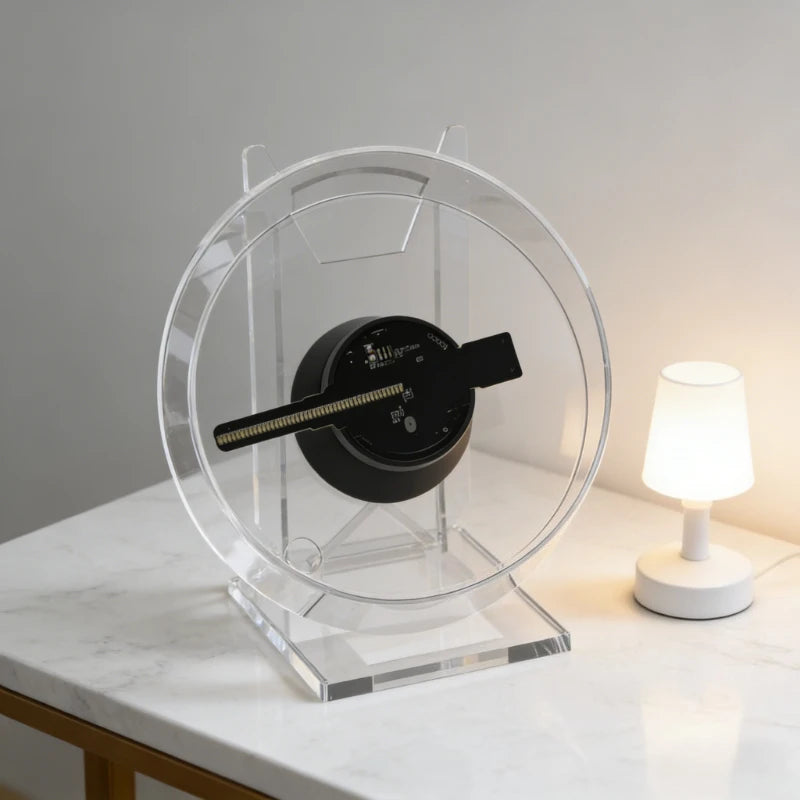Mini 3D Holographic Projector Fan — Desktop LED Hologram Display with Remote Control