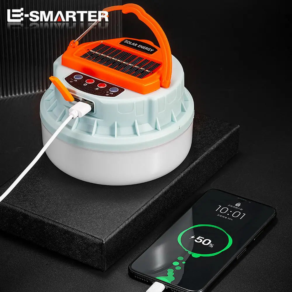 New Outdoor Solar Camping Lights with Wireless Portable Bluetooth Speaker Rechargeable Led Camping Lanterns Tent Lamp Power Bank