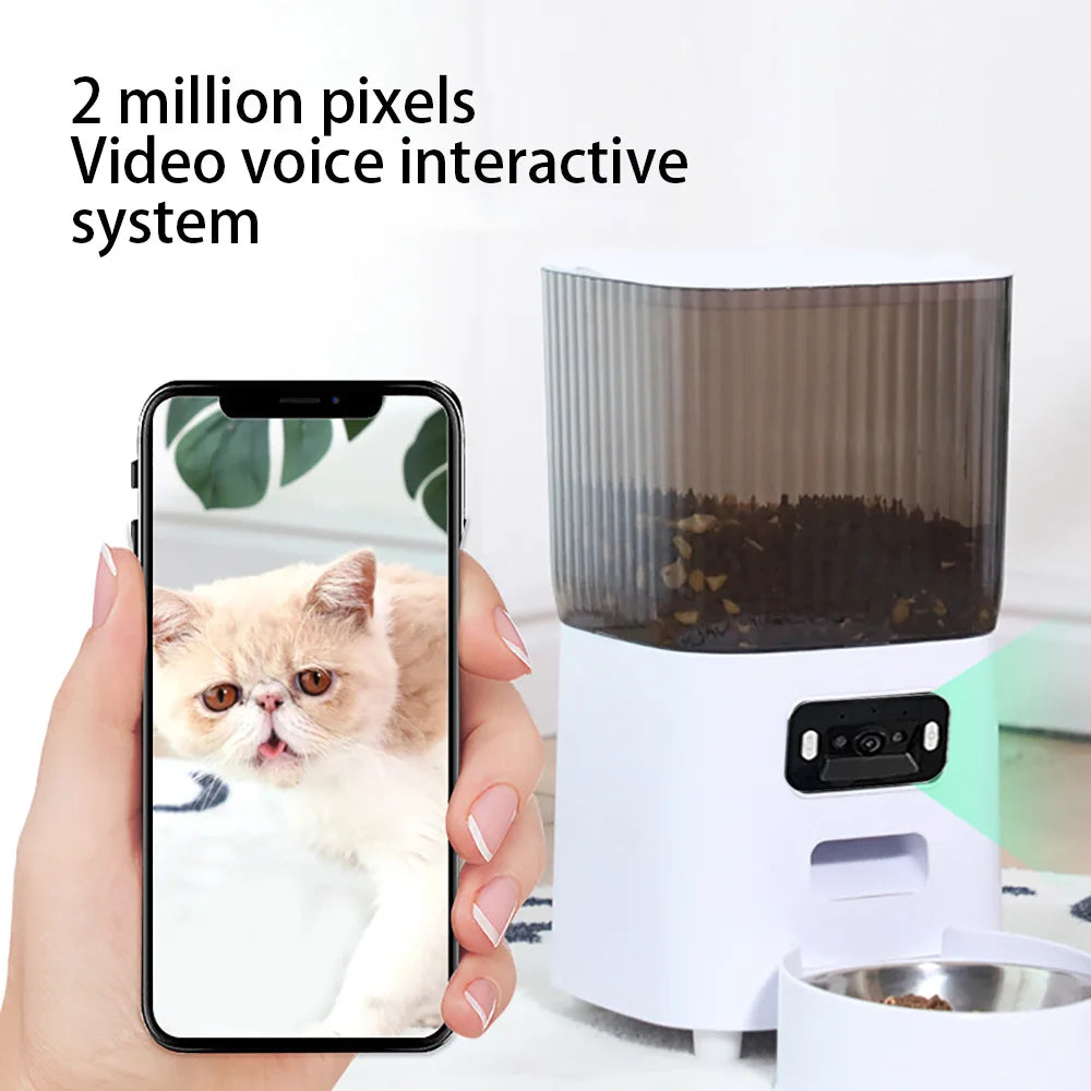 Smart Automatic Pet Feeder with Camera – 5L Double Bowl (Pro)