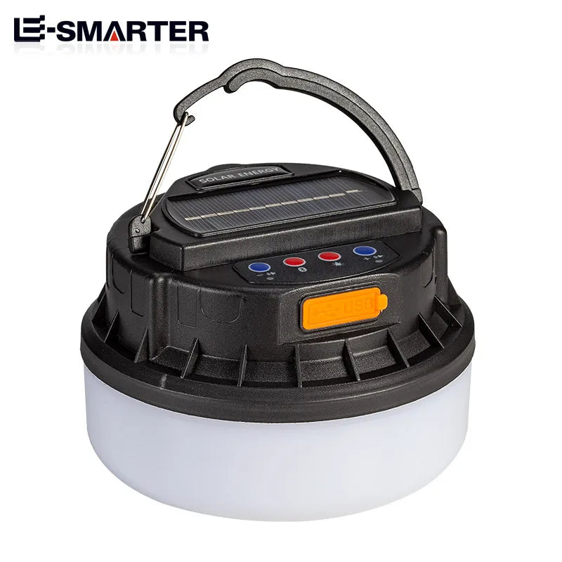 New Outdoor Solar Camping Lights with Wireless Portable Bluetooth Speaker Rechargeable Led Camping Lanterns Tent Lamp Power Bank