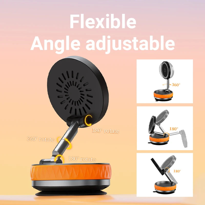Magnetic Wireless Charger Foldable Car Phone Holder 15W Fast Charging Car Charger Holder For iPhone 16 15 14 13 Car Mount