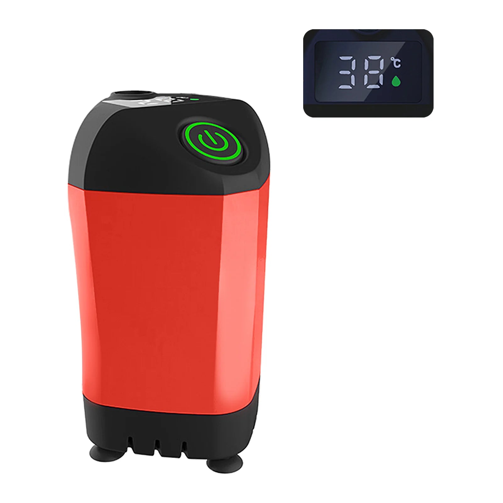 Outdoor Camping Shower IPX7 Waterproof Orange with Digital Display Portable Electric Shower Pump for Hiking Travel Pet Watering