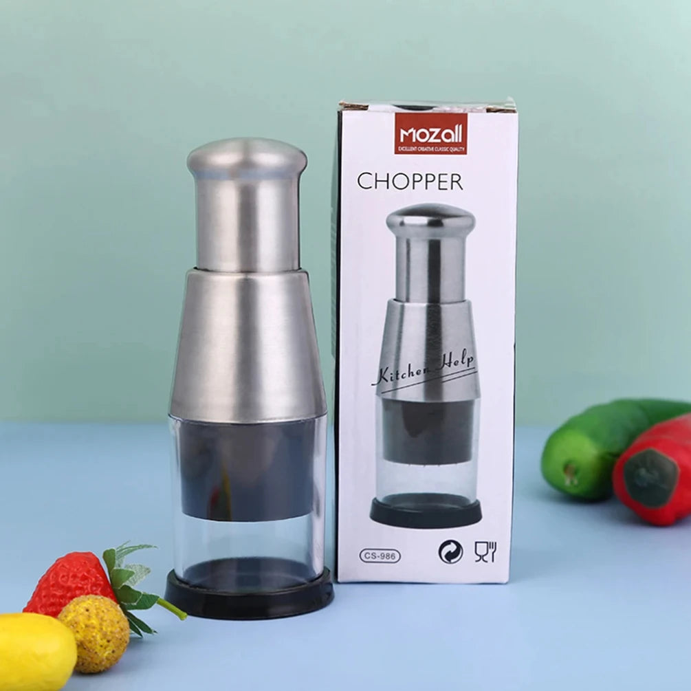 Stainless Steel Manual Hand Chopper Kitchen Tools Vegetable Chopper Mini Garlic Mincer for Garlic Ginger Herbs Nuts