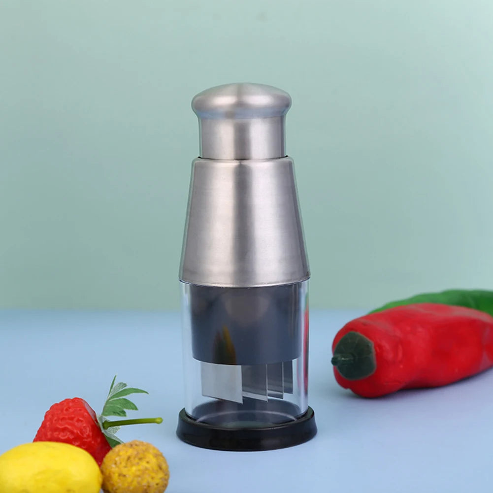 Stainless Steel Manual Hand Chopper Kitchen Tools Vegetable Chopper Mini Garlic Mincer for Garlic Ginger Herbs Nuts