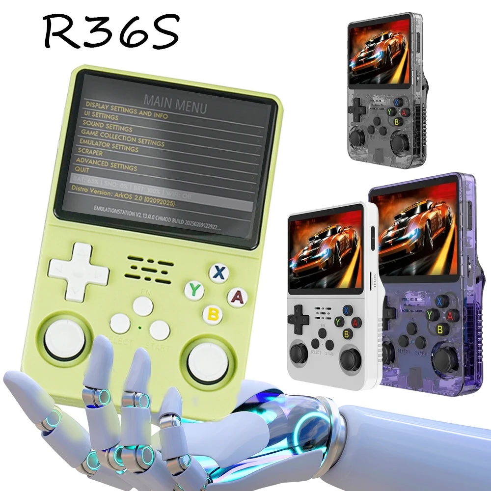 R36S Retro Handheld Game Console — 3.5" IPS Screen, 128GB, 10,000+ Classic Games