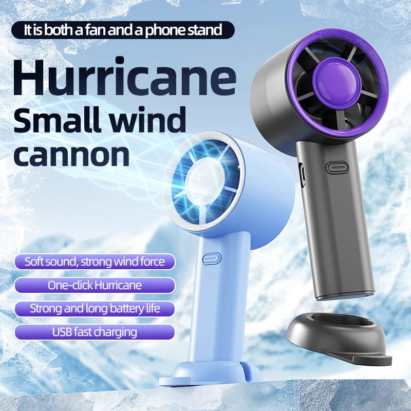 Mini Handheld Fan USB Fast Charging Portable Air Calculating Fan Mute Personal Highspeed Fan for Travel Outdoor Activities