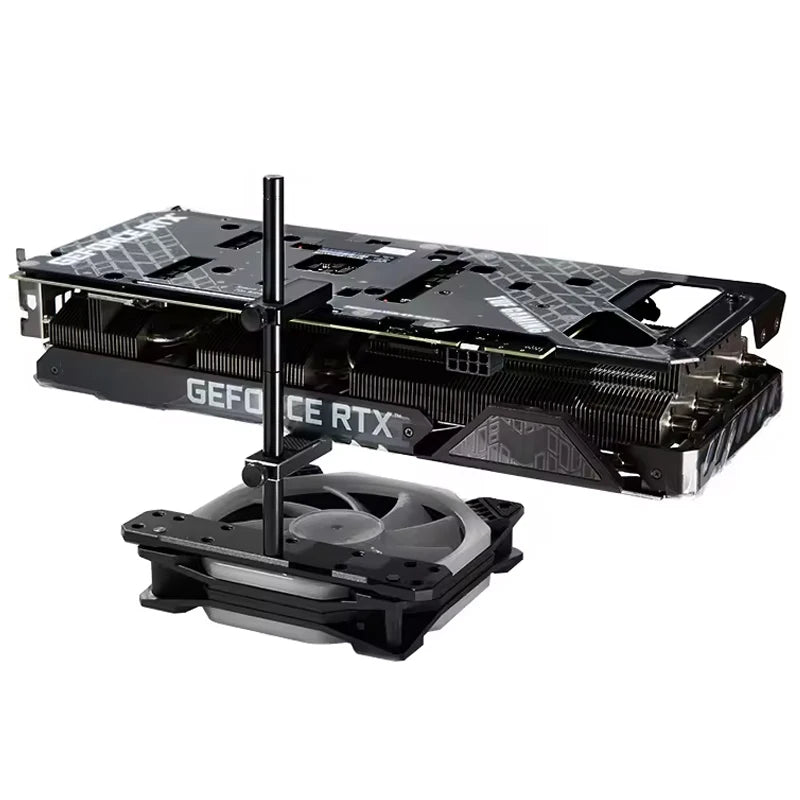Aluminum GPU Support Bracket — Anti-Sag Video Card Holder for 12/14cm Fan PC Builds