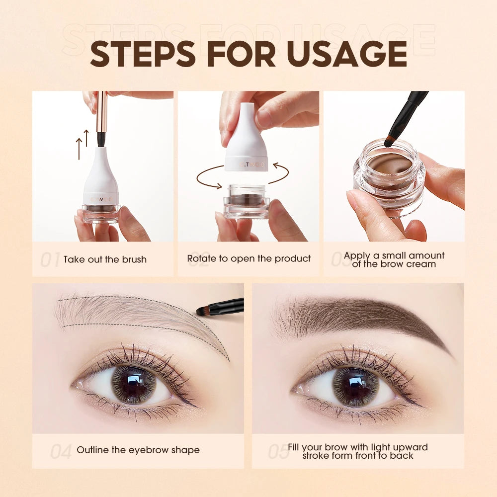 Waterproof Eyebrow Pomade & Brow Gel — 4 Colors