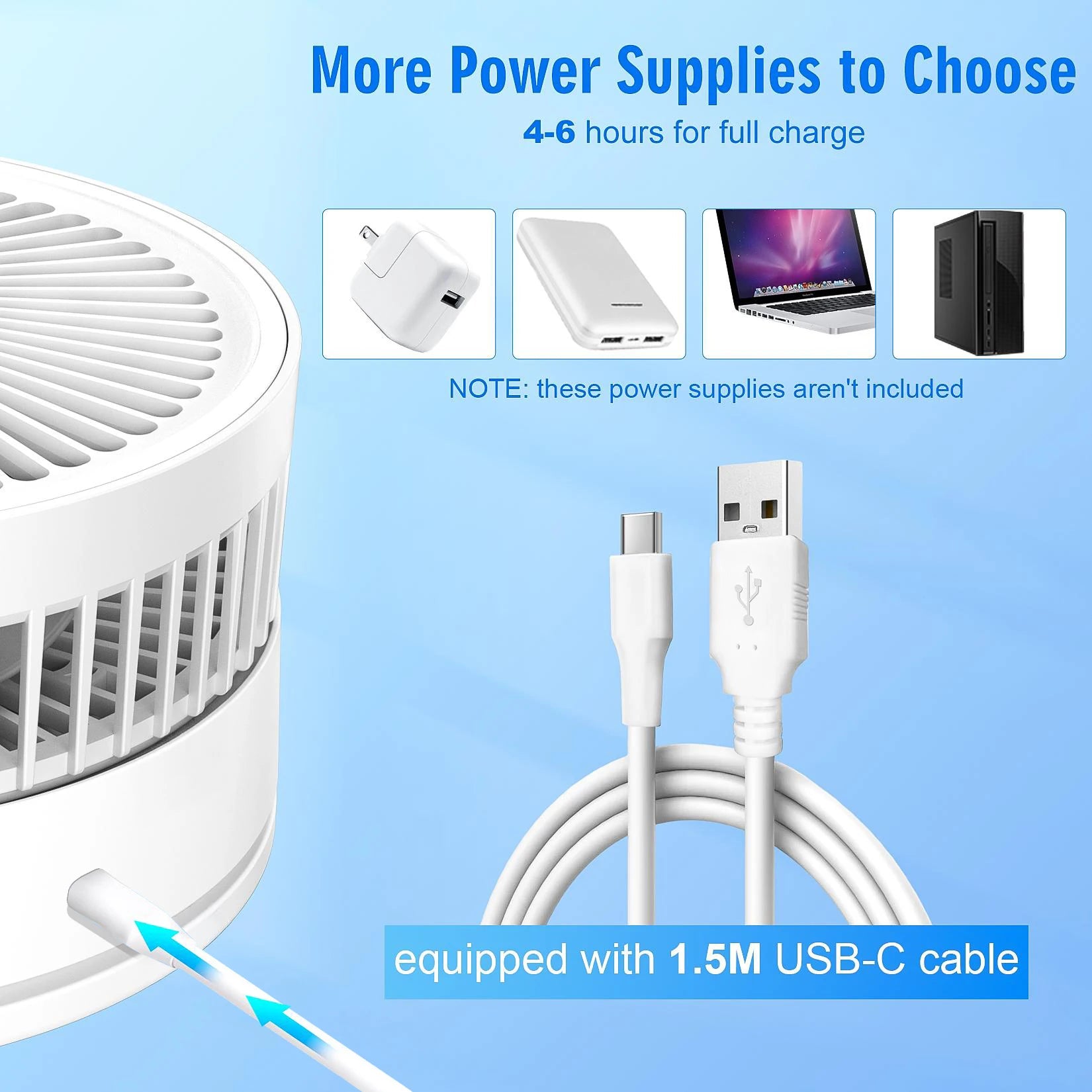 Folding Portable Fan — USB Rechargeable, Remote Control