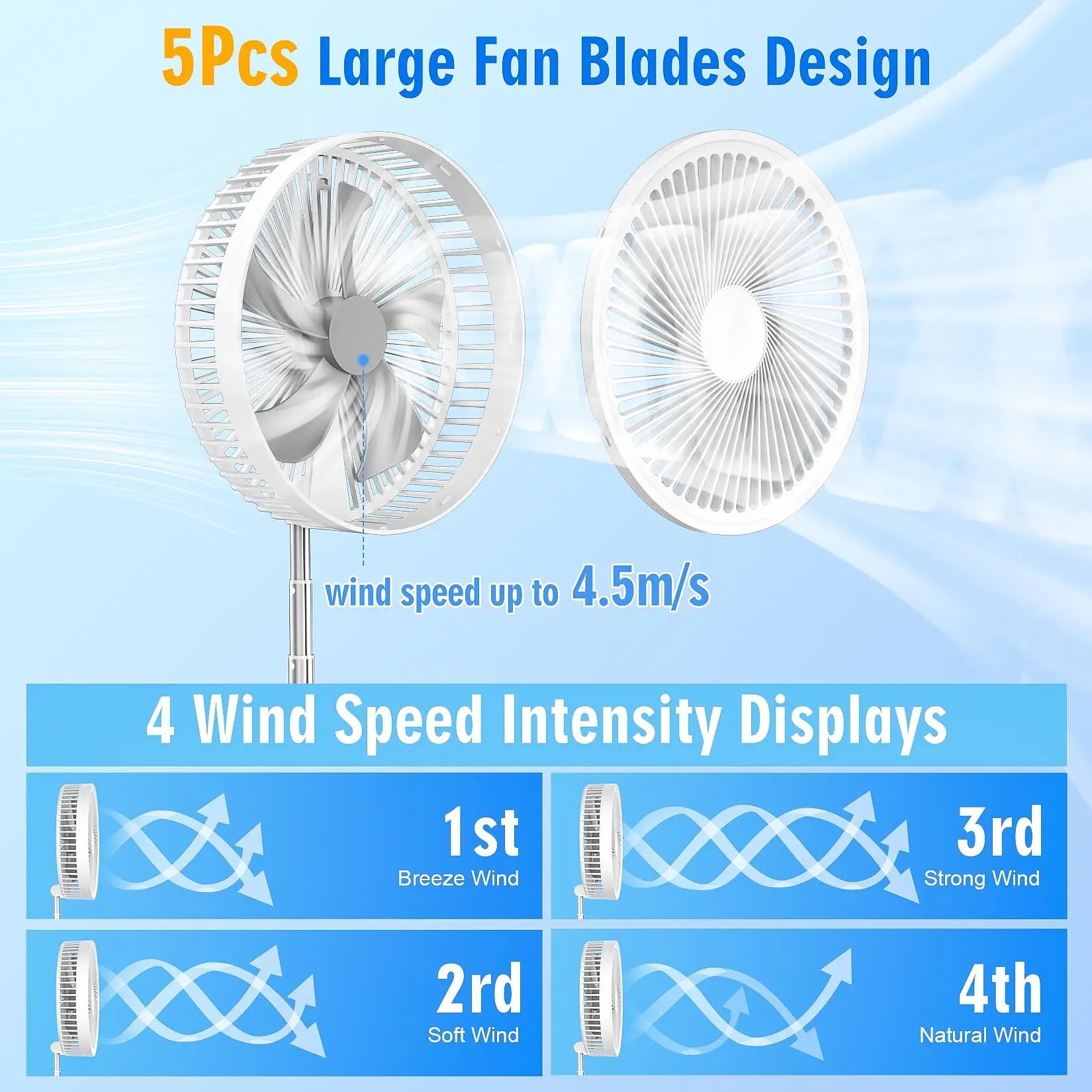 Folding Portable Fan — USB Rechargeable, Remote Control