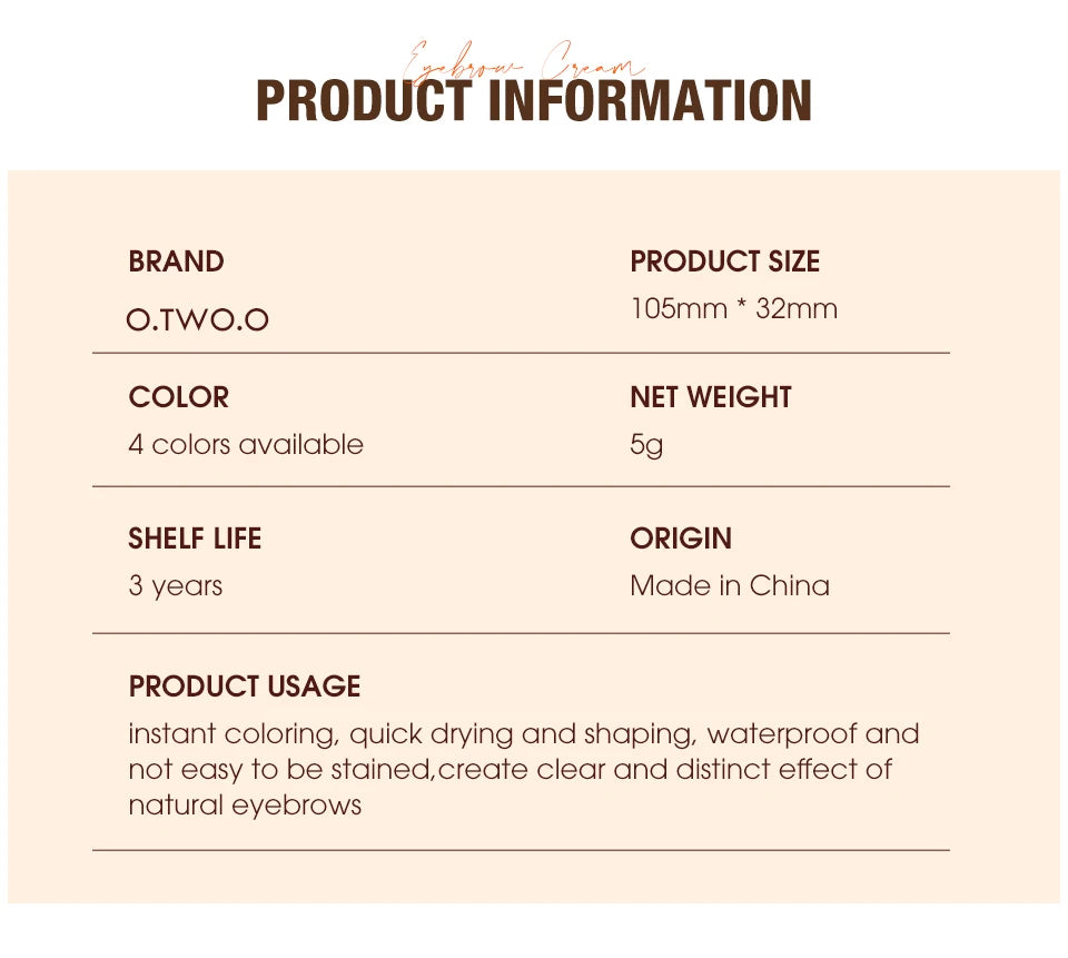 Waterproof Eyebrow Pomade & Brow Gel — 4 Colors