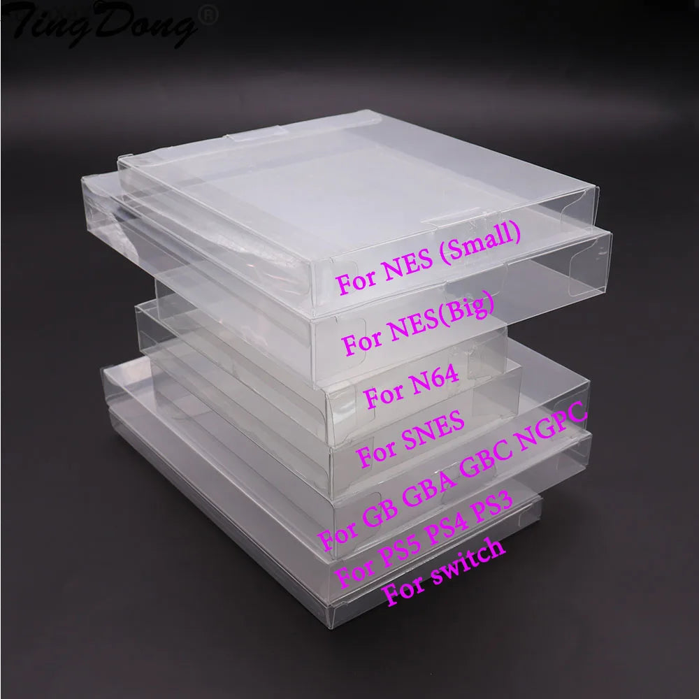 20-Pack Clear Game Box Protector Cases — Fits N64, GB, GBA, SNES, NES, Switch, PS2-PS5